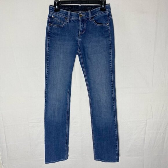 Wrangler Q Baby Med Wash Low Mid Rise Flap Pocket Straight Leg Jeans 28X36 - Picture 15 of 15